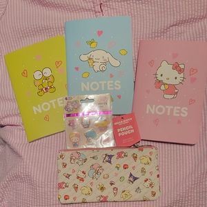 Hello Kitty and friends Stationery Bundle Stickers Pencil Pouch Notebooks